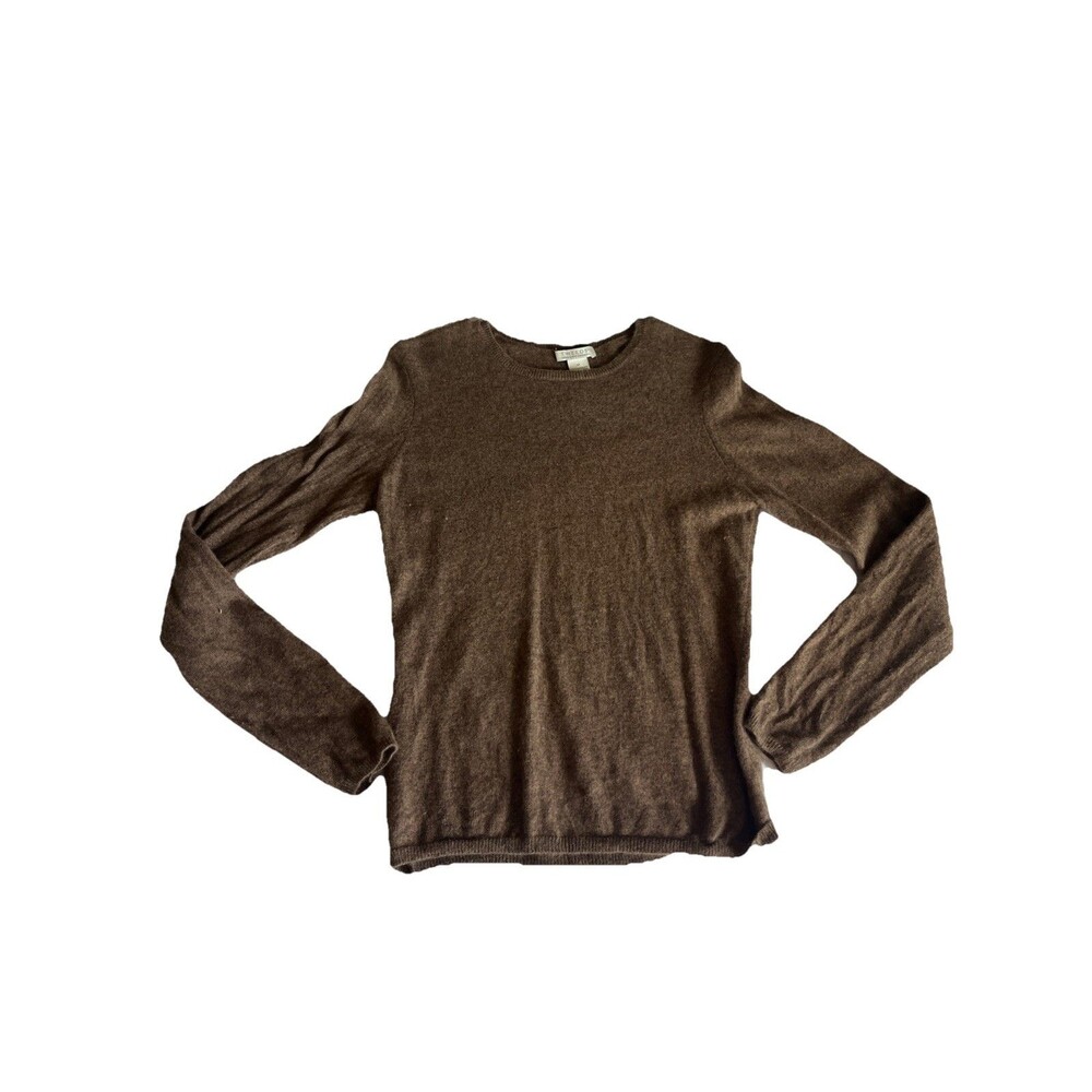 TWEEDS 100% 2 Ply Cashmere Pullover Sweater Brown SIZE M Classic Capsule Chic